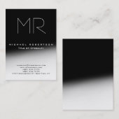 Chubby Stylish Monogram Black Gray Business Card Visitenkarte (Vorne/Hinten)