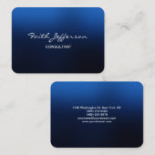 Chubby Stylish Script Trendy Blue Consultant Visitenkarte (Vorne/Hinten)