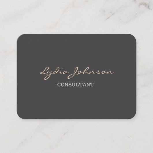 Chubby Stylish Script Trendy Gray Background Visitenkarte (Vorderseite)