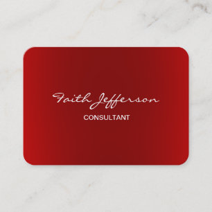 Chubby Stylish Script Trendy Red Consultant Visitenkarte
