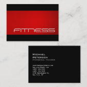 Chubby Trend Black Red Fitness Sport Business Card Visitenkarte (Vorne/Hinten)