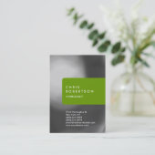 Chubby Trendy Gray Muster Green Business Card Visitenkarte (Stehend Vorderseite)