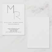 Chubby Trendy Monogram White Schlicht Business Car Visitenkarte (Vorne/Hinten)