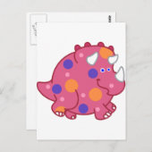 Chubby Triceratops Cartoon Dinosaurier Postkarte (Vorne/Hinten)
