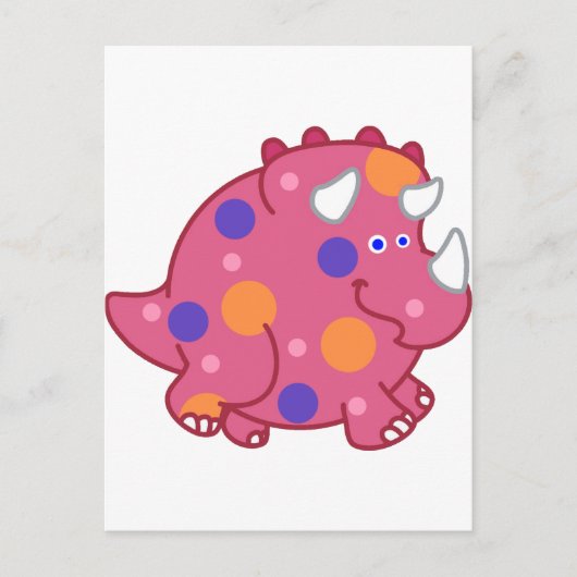 Chubby Triceratops Cartoon Dinosaurier Postkarte (Vorderseite)