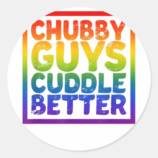 Chubby Typ Cuddle Better - Gay Bear Runder Aufkleber (Vorderseite)