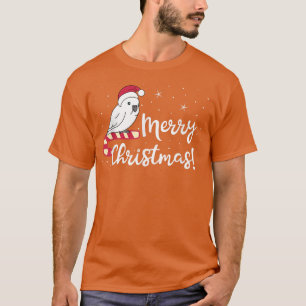 Chubby Umbrella Cockatoo Merry Christmas Kawaii Wh T-Shirt