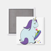 Chubby Unicorn Eating Rainbow Magnet (Vorderseite/Rückseite)