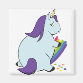 Chubby Unicorn Eating Rainbow Magnet (Vorne)