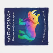 Chubby Unicorn Fleecedecke (Vorderseite (Horizontal))