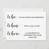 Chubby Unicorn Party Einladung (Rückseite)