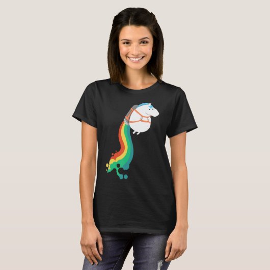 Chubby Unicorn Rainbow Jetpack T-Shirt (Vorne ganz)