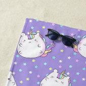 Chubby Unicorn Rainbow Stars Muster Personalisiert Strandtuch (Beispiel)