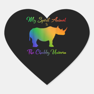 Chubby Unicorn Rhino Niedlich Adorable AnimaC Herz-Aufkleber