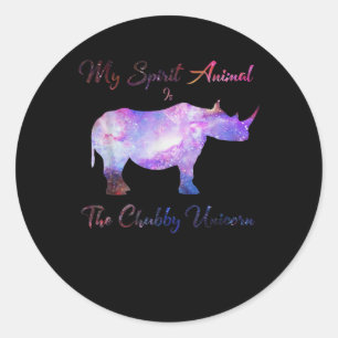 Chubby Unicorn Rhino Niedliches Adortium Runder Aufkleber