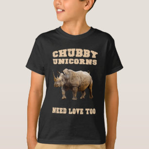 Chubby Unicorns brauchen Liebe zu Rhino T-Shirt