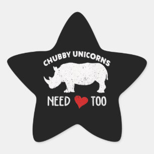 Chubby Unicorns braucht Liebe zu Kostümgeschenk Stern-Aufkleber