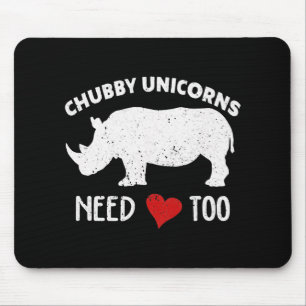 Chubby Unicorns braucht Liebe zu Rhino Rhinoceros Mousepad