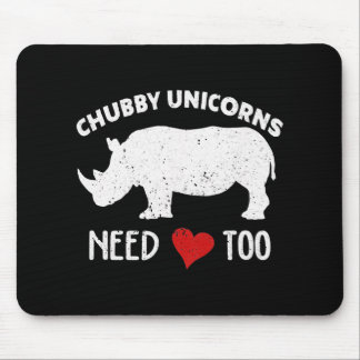 Chubby Unicorns braucht Liebe zu Rhino Rhinoceros  Mousepad