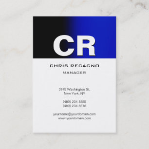 Chubby Vertical Blue Schwarz-weiß Business Card Visitenkarte