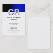 Chubby Vertical Blue White Business Card Visitenkarte (Vorne/Hinten)