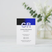 Chubby Vertical Blue White Business Card Visitenkarte (Stehend Vorderseite)