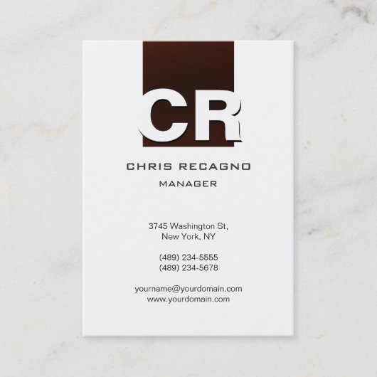 Chubby Vertical Browny Red White Business Card Visitenkarte (Vorderseite)