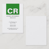 Chubby Vertical Forest Green White Business Card Visitenkarte (Vorne/Hinten)