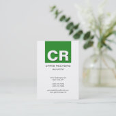 Chubby Vertical Forest Green White Business Card Visitenkarte (Stehend Vorderseite)