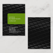 Chubby Vertical Gray Muster Green Business Card Visitenkarte (Vorne/Hinten)