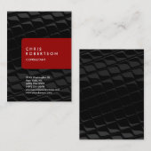 Chubby Vertical Gray Muster Red Business Card Visitenkarte (Vorne/Hinten)