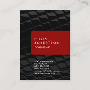 Chubby Vertical Gray Muster Red Business Card Visitenkarte