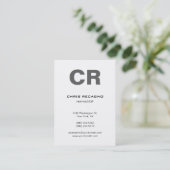 Chubby Vertical Gray White Business Card Visitenkarte (Stehend Vorderseite)