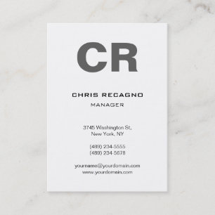 Chubby Vertical Gray White Business Card Visitenkarte