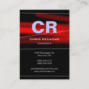 Chubby Vertical Red Black Pattern Business Card Visitenkarte