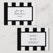 Chubby Vertikale Schwarz-weiße Streifen Schlicht M Visitenkarte (Vorne/Hinten)