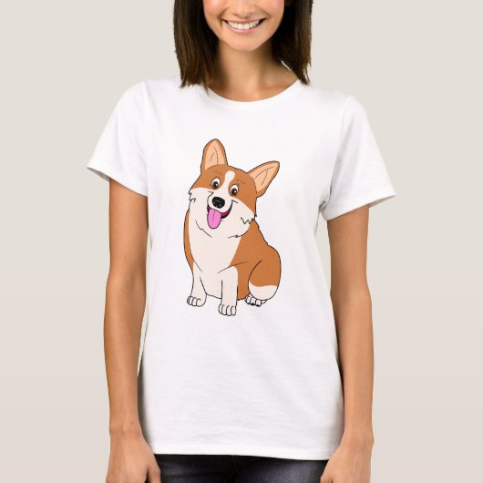 Chubby Walisercorgi-Cartoon T-Shirt (Vorderseite)