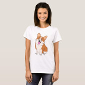 Chubby Walisercorgi-Cartoon T-Shirt (Vorne ganz)