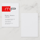 Chubby White Strip Monogram Business Card Visitenkarte (Vorne/Hinten)