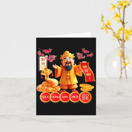 Chuc Mung Nam Moi 2025 Vietnamese Family Lunar New Karte (Gelbe Blume)