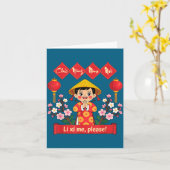 Chuc Mung Nam Moi 2026 Girl Vietnamese Lunar New Y Karte (Gelbe Blume)