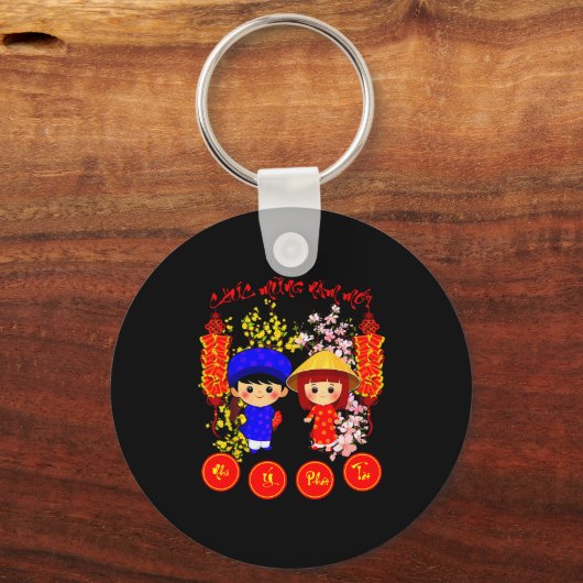 Chuc Mung Nam Moi 2026 Tee Vietnamese Lunar New Ye Schlüsselanhänger (Vorderseite)