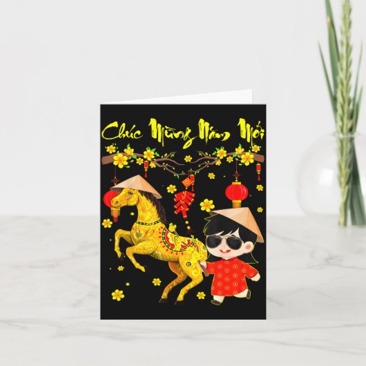 Chuc Mung Nam Moi Binh Ngo Tet 2026 Vietnamese Gir Karte (Vorderseite)