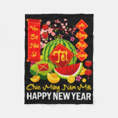 Chuc Mung Nam Moi Happy Lunar New Year Vietnamese Fleecedecke (Vorderseite)