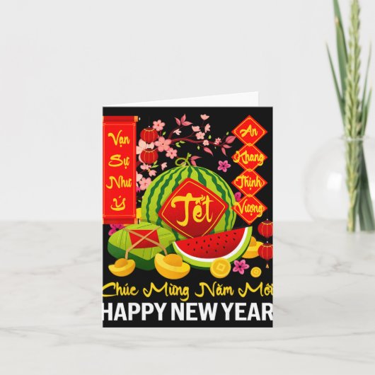 Chuc Mung Nam Moi Happy Lunar New Year Vietnamese  Karte (Vorderseite)