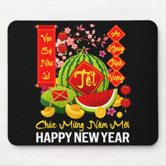Chuc Mung Nam Moi Happy Lunar New Year Vietnamese Mousepad (Vorne)