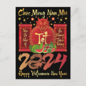 Chuc Mung Nam Moi Happy Vietnamese Neujahr 2024 Postkarte (Vorderseite)