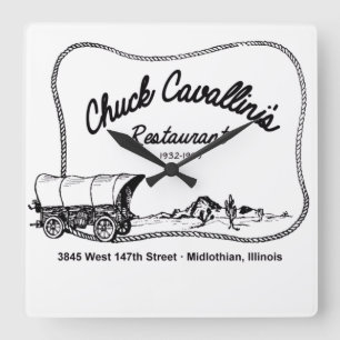 Chuck Cavallini's Restaurant, Midlothian, Illinois Quadratische Wanduhr