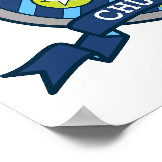 Chuck name bedeutet Buchstabe C mit grünem Wappen Poster (Ecke)