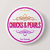 Chucks & Pearls Rosa Stimme Kamala Button (Vorderseite)